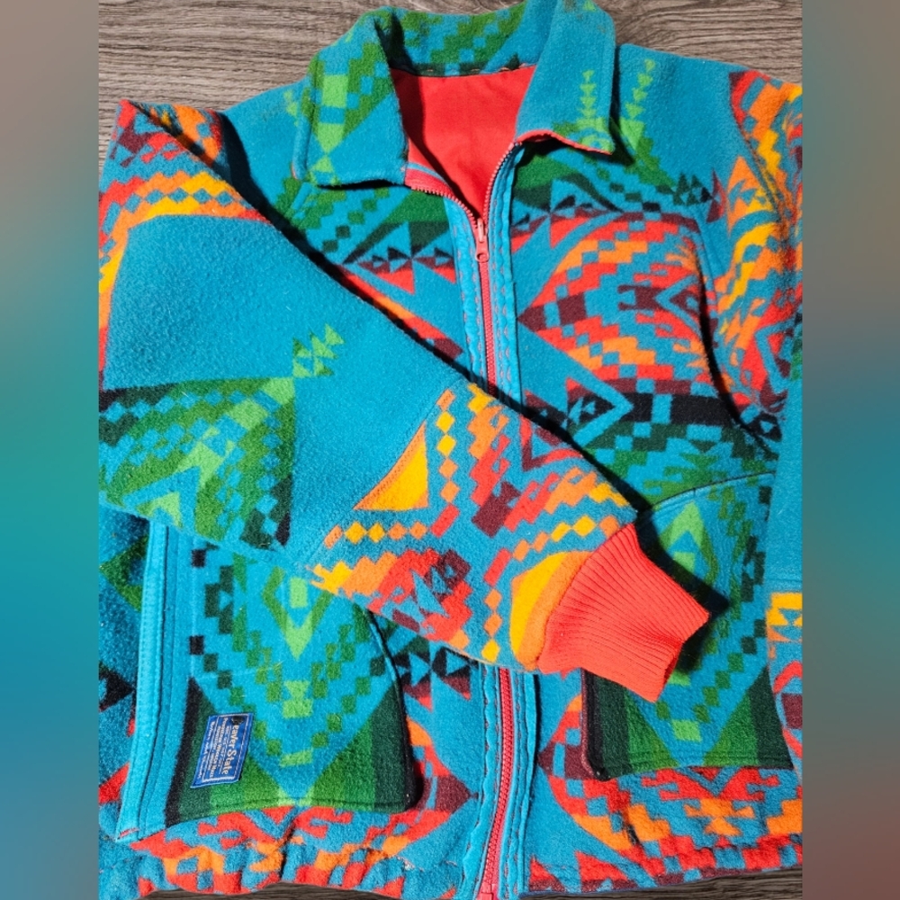 Vintage Pendleton Aztec Bomber Jacket Beaver Stat… - image 9